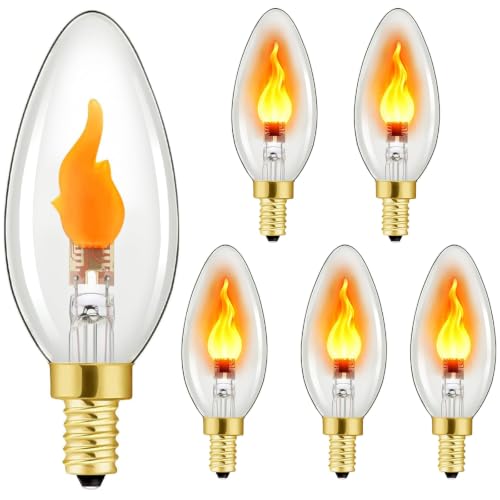 Flame Light Bulb E12 LED Realistic Flickering Fire Candelabra Decor