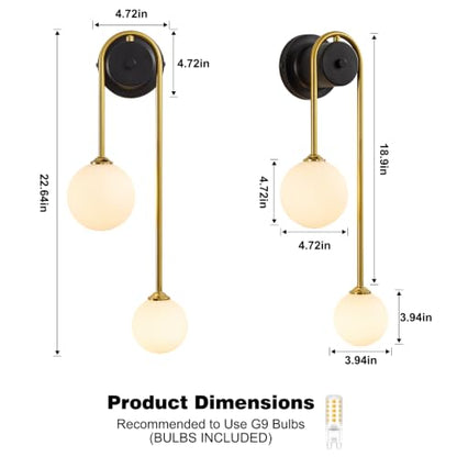 Globe Wall Sconce (Black and Gold)