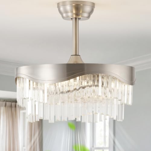 20" Gold Crystal Fandelier Ceiling Fan with Light