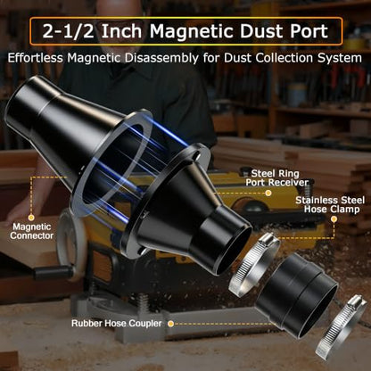 2‑1 2 Inch Magnetic Dust Collection Connector