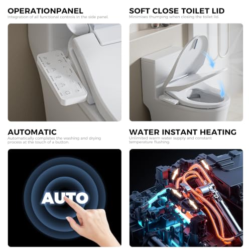 Electric Bidet Toilet Seat Elongated with Warm Water Wash