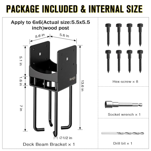 U Shape Post Base with Air Flow Channel Concrete Post Anchor Heavy Duty Stainless Steels 6x6 (6x6)