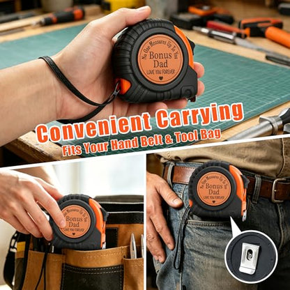 Gifts for Men Birthday Gift for Dad Grandpa Papa Uncle Husband Anniversary Christmas Fathers Day Valentines Day Useful Gifts for Men Genuine Leather Engraved 25 FT Tape Measure Tools