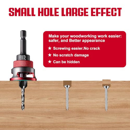 Countersink Drill Bit Set with Low Friction Depth Stop