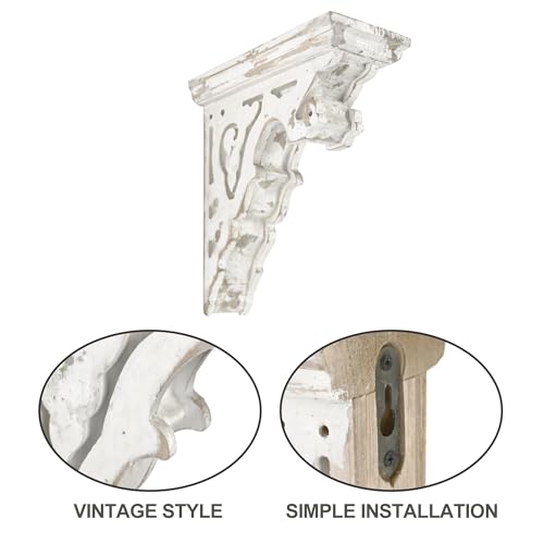 Corbels for Shelves Wood Corbels Decorative Set of 2 (White)