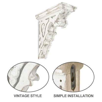 Corbels for Shelves Wood Corbels Decorative Set of 2 (White)