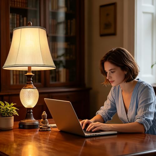 28'' Tall Vintage Bedside Table Lamps with USB Charging Ports