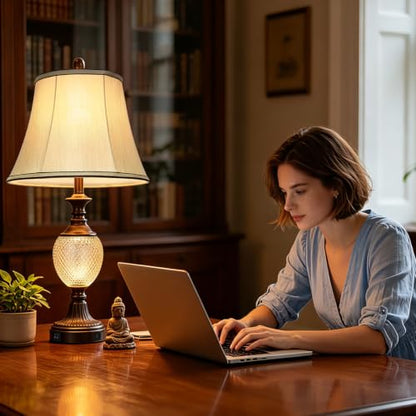 28'' Tall Vintage Bedside Table Lamps with USB Charging Ports