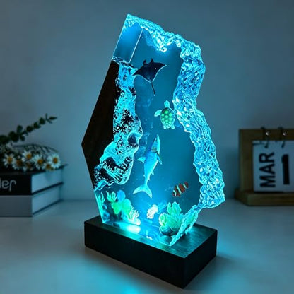 Humpback Whale Ocean Resin Lamp