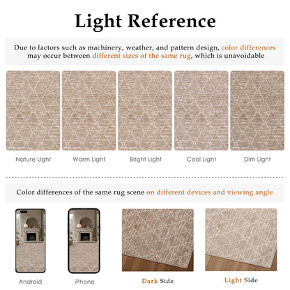 3x5 Area Rug Brown Washable Rugs for Living Room (L| Brown / 3' x 5' (Rectangular))