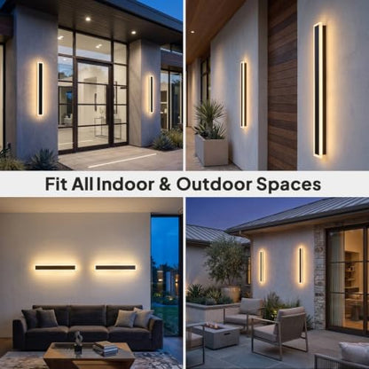 2 Pack Modern Outdoor LED Wall Lights