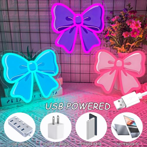 3 PCS Flower Neon Sign Dimmable UV