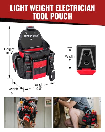 Electrician Tool Pouch with Quick Detach Belt Clip