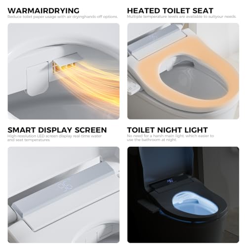 Electric Bidet Toilet Seat Elongated with Warm Water Wash