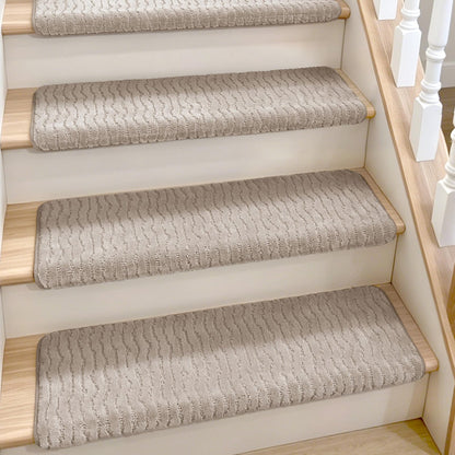 Rounded Bullnose Carpet Stair Treads (Light Warm Beige / 9.5" x 30" x 1.5")