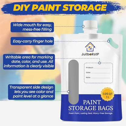 Paint Storage Bags with Funnel and Filler Clip