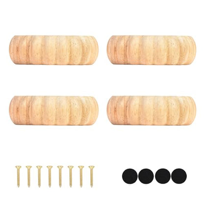 Unfinished Wooden Bun Feet Set of 4