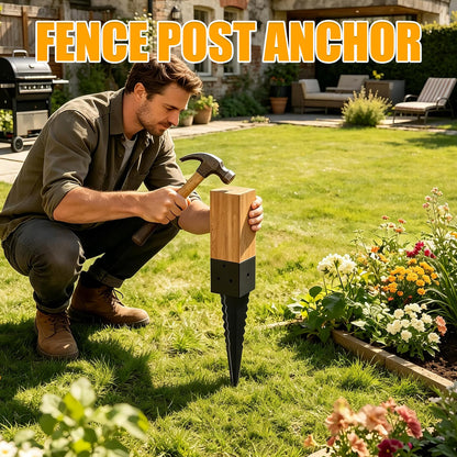 1 Set 4"x 4" Fence Post Anchor Ground Spike 16"