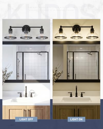 3 Light Matte Black Vanity Light KDVL20