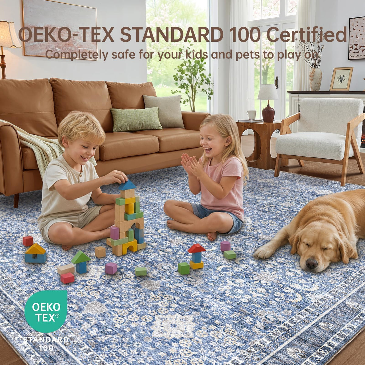 6x9 Area Rugs (Blue / 6' x 9' (Rectangular))