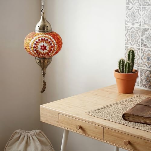 Turkish Moroccan Mosaic Pendant Light (Red)