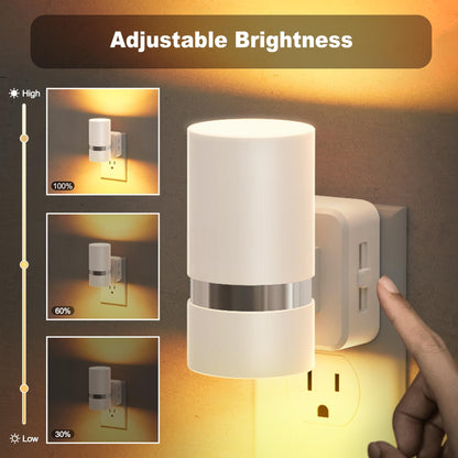 Night Lights Plug into Wall (White-Amber / 2 Pack)