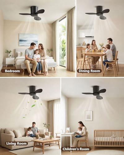 Ceiling Fan No Light 25In Flush Mount Ceiling Fans Without Lights 6