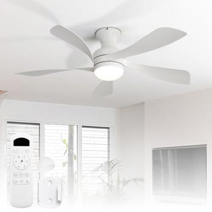 42 Inch Low Profile Ceiling Fans with Lights and Remote (White / 42 inch)