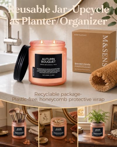 Goldenharvest Scented Candle Fruit Grain Fragrance for Autumn Home (Large Jar / Golden Harvest)