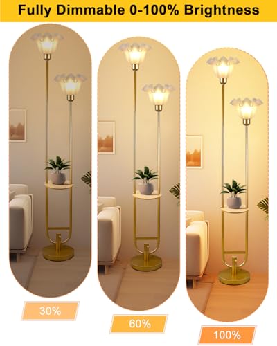 Flower Floor Lamp Mid Century Modern Tall Standing Lamps with Soft Warm White Eye Care 3000K Bulbs for Living Room