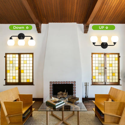 Bathroom Light Fixtures Black Vanity Light 3 Light Bathroom Lights (Black / 3-Lights)