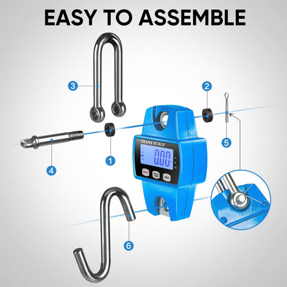660lb Digital Hanging Scale (Blue / 660lbs)