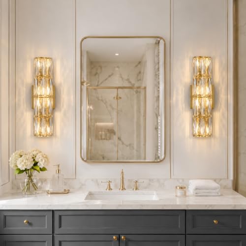 Gold Crystal Luxury Wall Sconces Mid