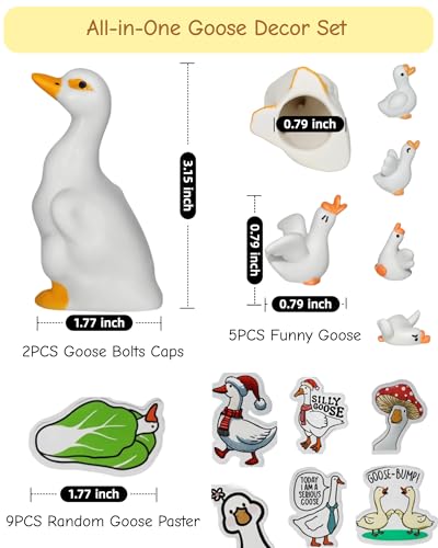 Set of 2 Goose Toilet Bolt Covers Decorative Toilet Screw Cover Caps