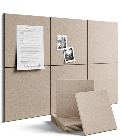 Felt Bulletin Board & Cork Board Alternative 48'' x 36'' (Taupe-1 / Solid tile 6-pack)