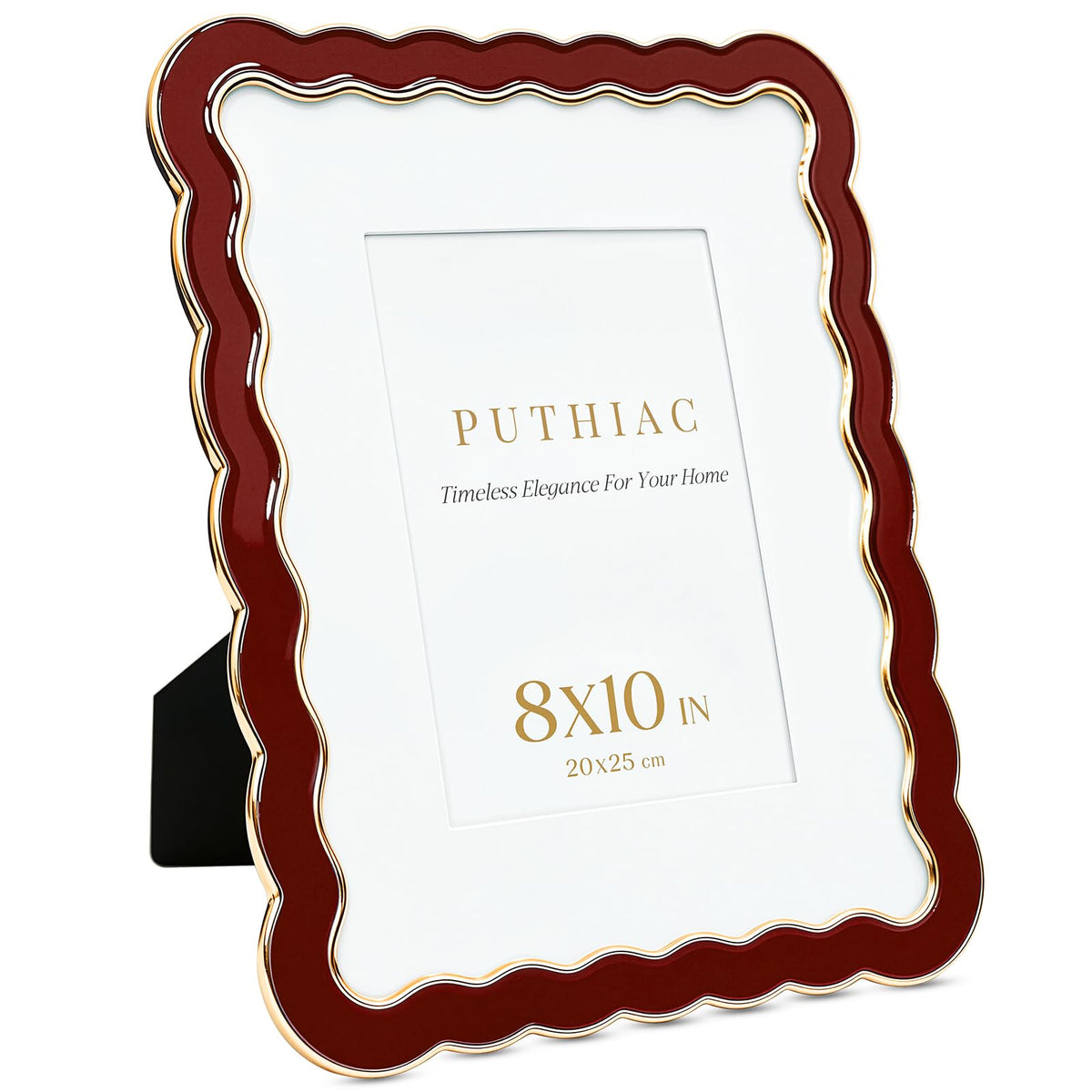 8x10 Scalloped Wavy Metal Picture Frame (Oxblood Burgundy / 8x10)