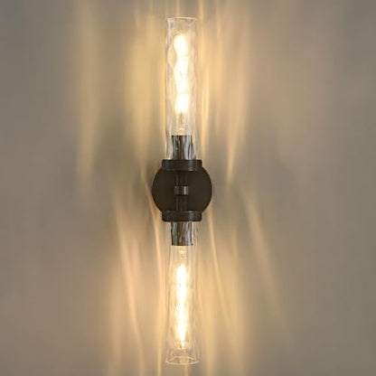 Bathroom Sconce with Water Ripples Glass Tube