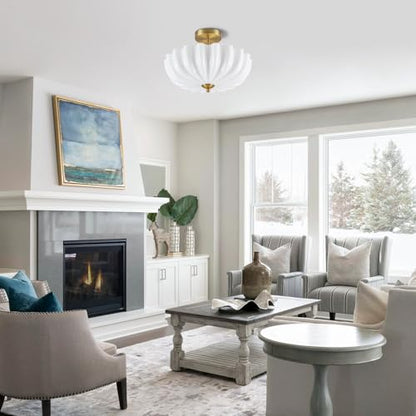 Gold Semi Flush Mount Ceiling Light (Gold)