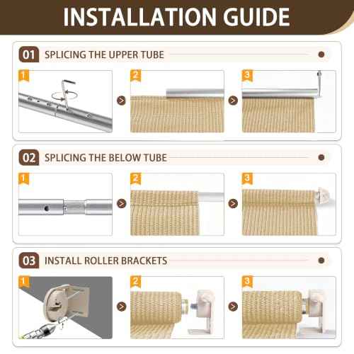 Outdoor Roller Shades for Patio (Sesame / 48"W x 96"H)