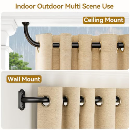 Curtain Rods Wrap Around Blackout 1 Inch Curtain Rods for Windows