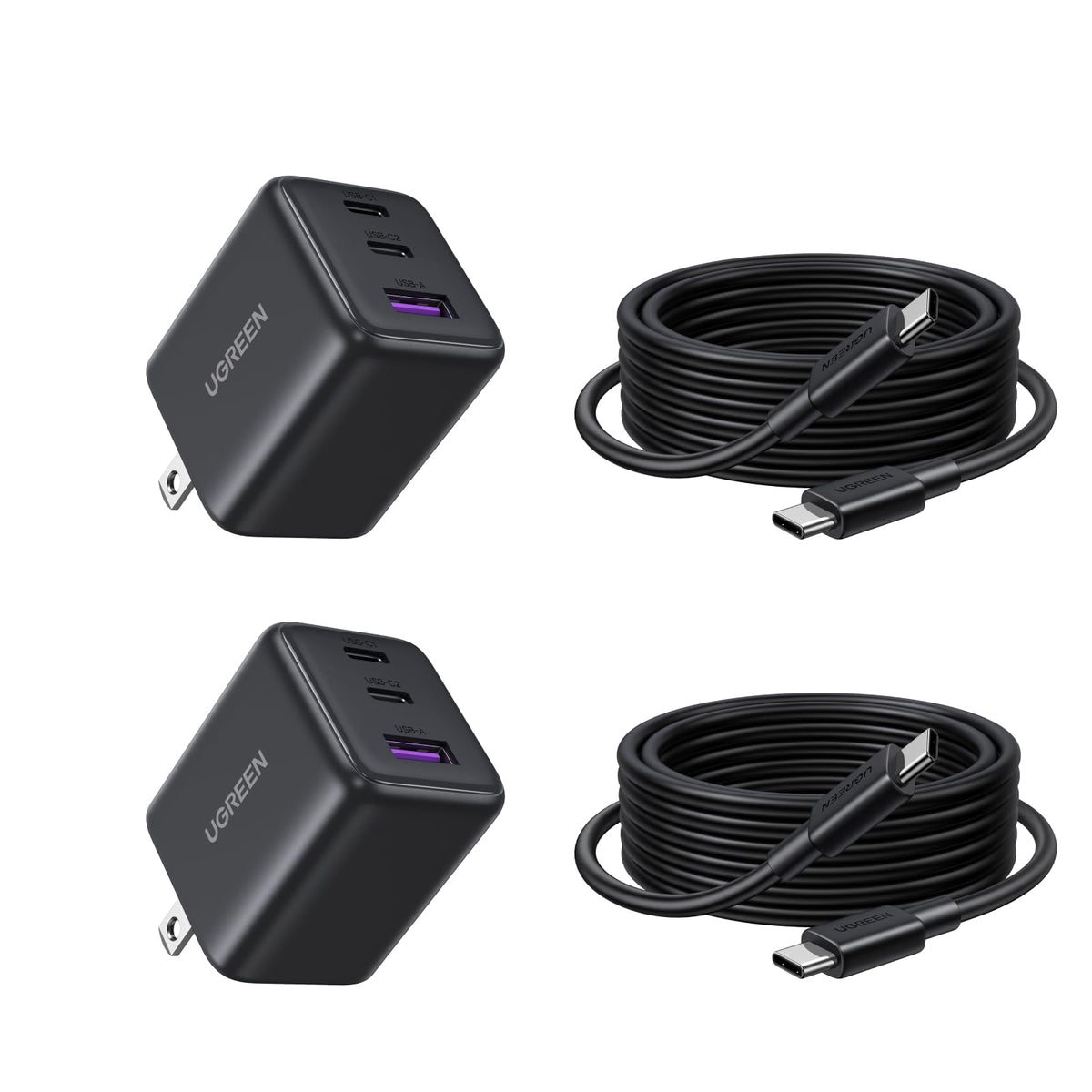 2 Pack 30W GaN Charger (Black)