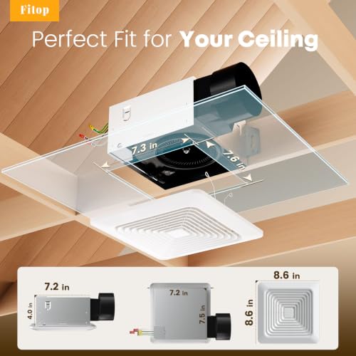 Bathroom Exhaust Fan 80 CFM 1.0 Sones