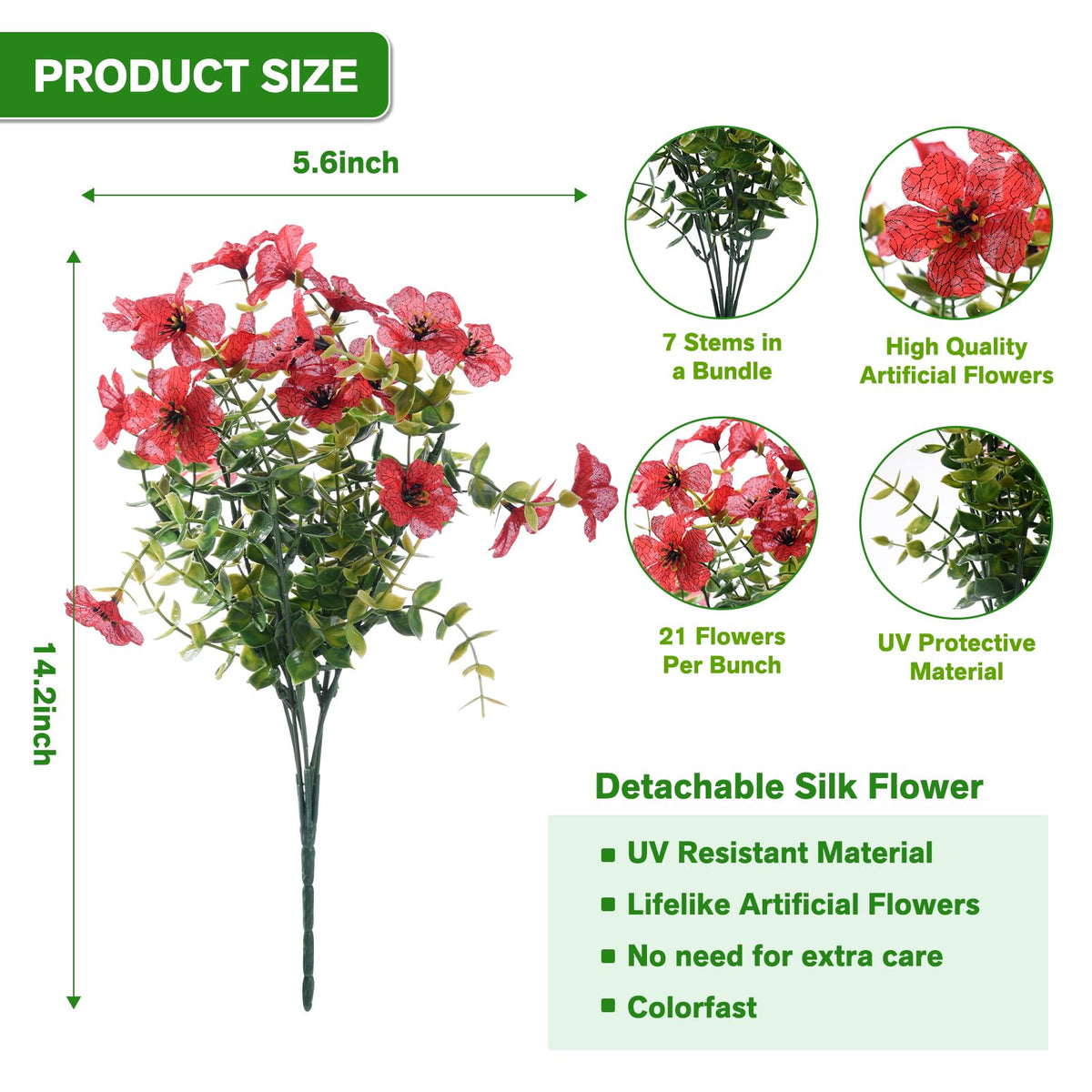 Artificial Flowers Fake Plants for Outdoors Summer Decoration (Mixed2 / Artificial Flowers(13 Pcs))