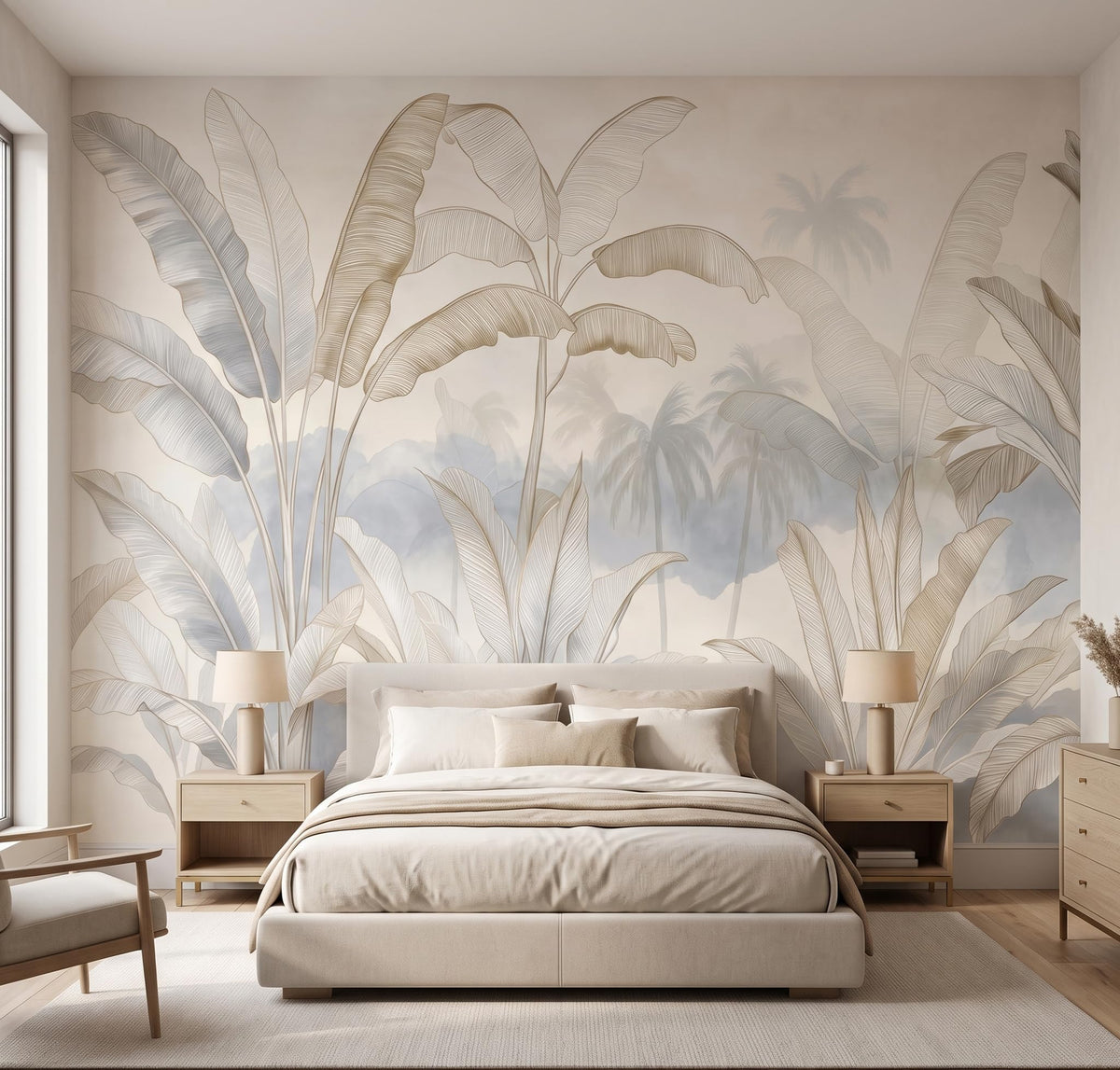 Banana Leaf Wallpaper Peel and Stick Tropical Wall Mural (Sa Mural 16 / 137" x 96")