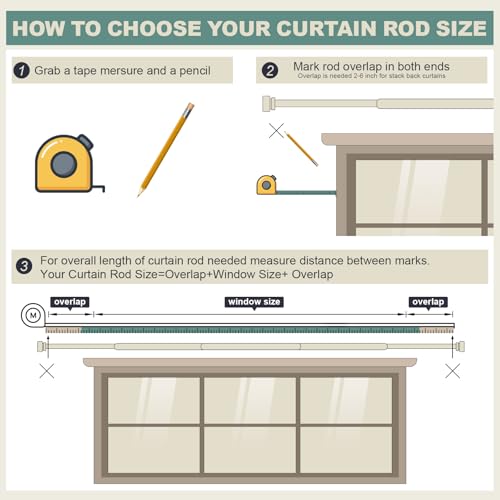 Modern Brushed Nickel Curtain Rods for Windows 28 to 48 with Adjustable Brackets Heavy Duty 1" Diameter Window Treatment Rod with Solid Metal Finials for Outdoor Bedroom Kitchen Living Room (Brushed Nickel / 16"-60"|1 Pack)