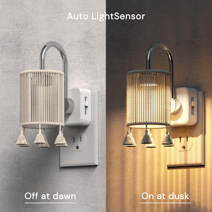 Night Lights Plug into Wall (Silver pole -3000k / 1 Pack)