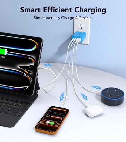 40W 2Pack] Wall Charger (2Pack Light Blue / 40W)