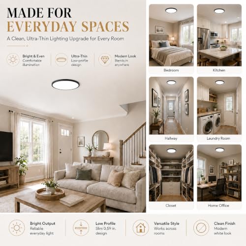 Dimmable LED Flush Mount Ceiling Light Fixtures