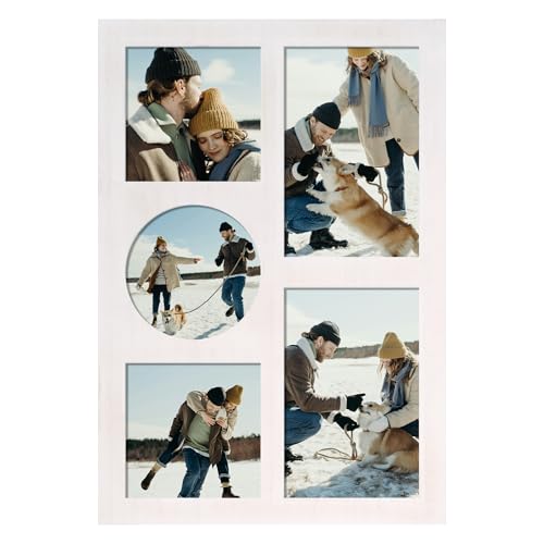 Picture Frame Collage for 4x6 and 4x4 Photos (Rustic White / 9x13in (1Pack))