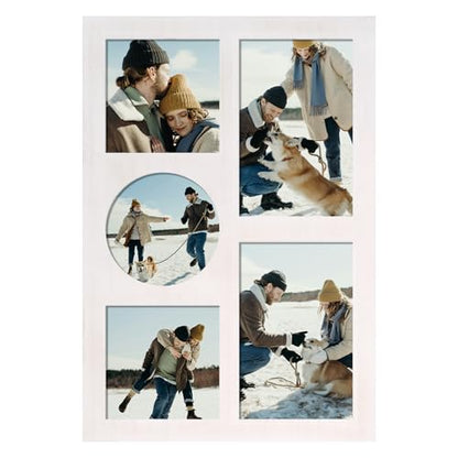 Picture Frame Collage for 4x6 and 4x4 Photos (Rustic White / 9x13in (1Pack))